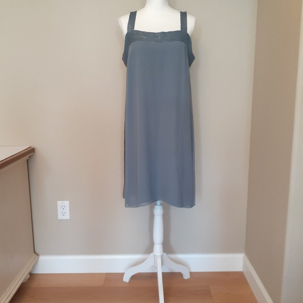 Eileen Fisher Layered   silk Shift Dress Sequin rows across top - Picture 7 of 13